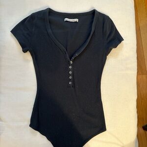 Black Henley bodysuit